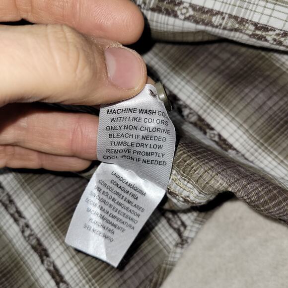 Cody James Shirt Mens Size XXL Brown Long Sleeve Pearl Snap Brown Plaid Western - Picture 11 of 16